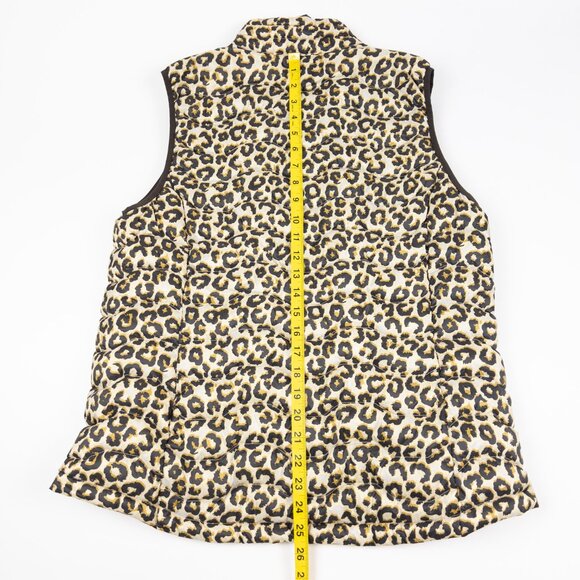 Ariat Ideal Duck Down Vest Women's Large Leopard Print Puffer Full Zip Packable - Picture 9 of 12